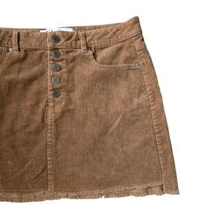 INDIGO REIN Half Button Front Corduroy Mini Skirt - 9/28